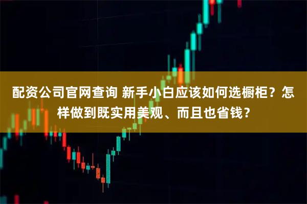 配资公司官网查询 新手小白应该如何选橱柜？怎样做到既实用美观、而且也省钱？